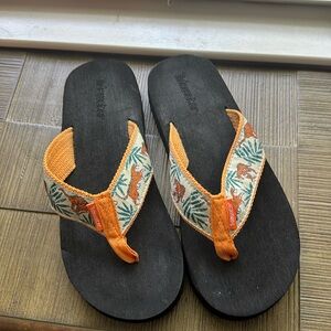 Tiger design flip flops